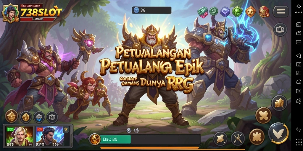 Tampilan menakjubkan antarmuka gameplay RPG 738SLOT.