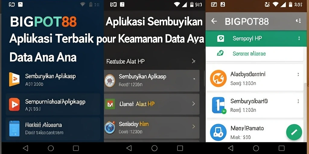 Tampilan antarmuka BIGPOT88 yang sederhana dan fungsional untuk menyembunyikan aplikasi.