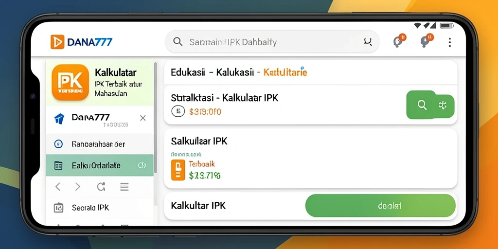 Tampilan antarmuka DANA777 untuk Kalkulator IPK.