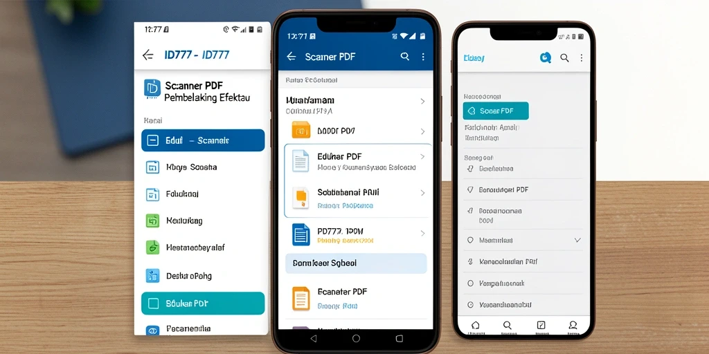 Antarmuka pengguna ID777 yang sederhana dan fungsional saat memindai dokumen PDF.