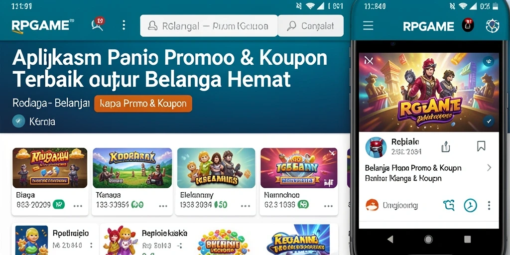 Antarmuka RPGAME dengan berbagai promo dan kupon.