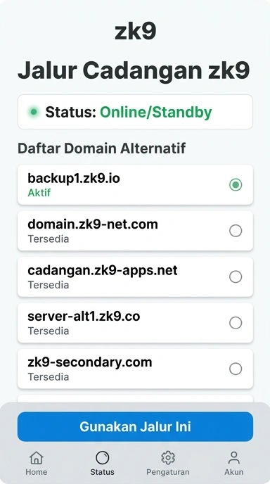 Tampilan link alternatif zk9