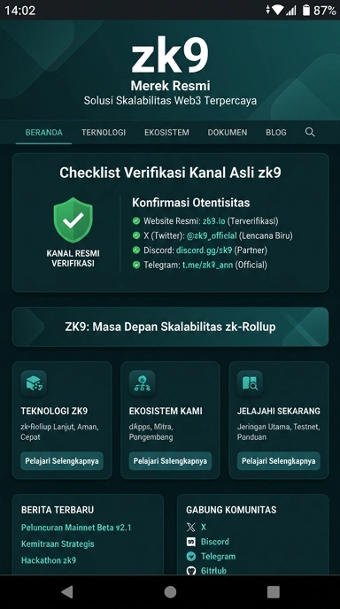 Tampilan kanal resmi zk9