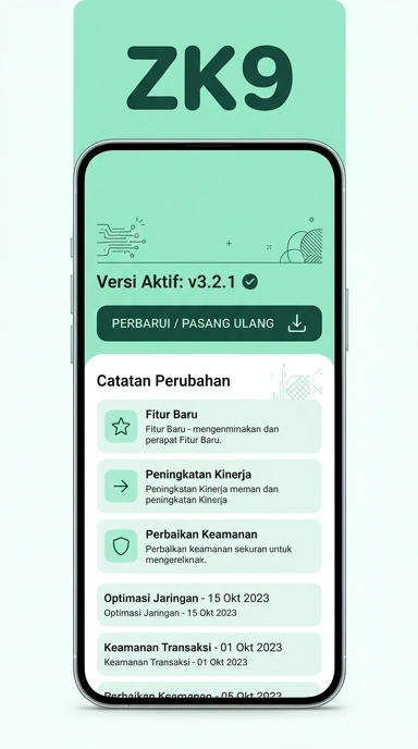 Tampilan riwayat versi zk9